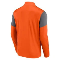 Men's Fanatics Orange Philadelphia Flyers Logo Quarter-Zip Top