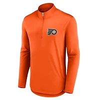 Haut orange à col montant et zip quart-zip Fanatics pour hommes des Flyers de Philadelphie