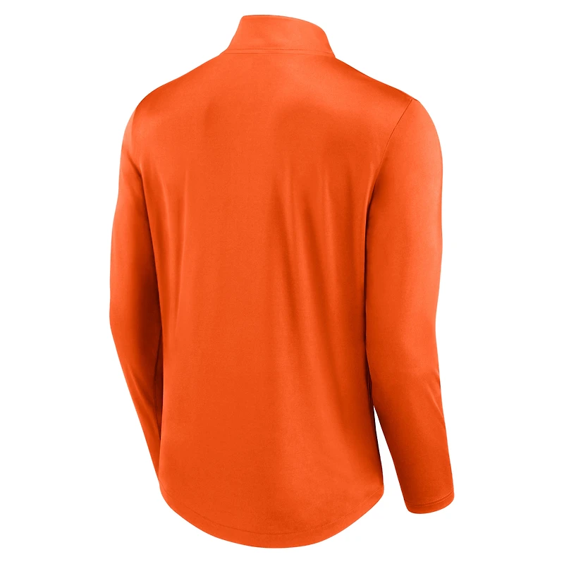Haut orange à col montant et zip quart-zip Fanatics pour hommes des Flyers de Philadelphie