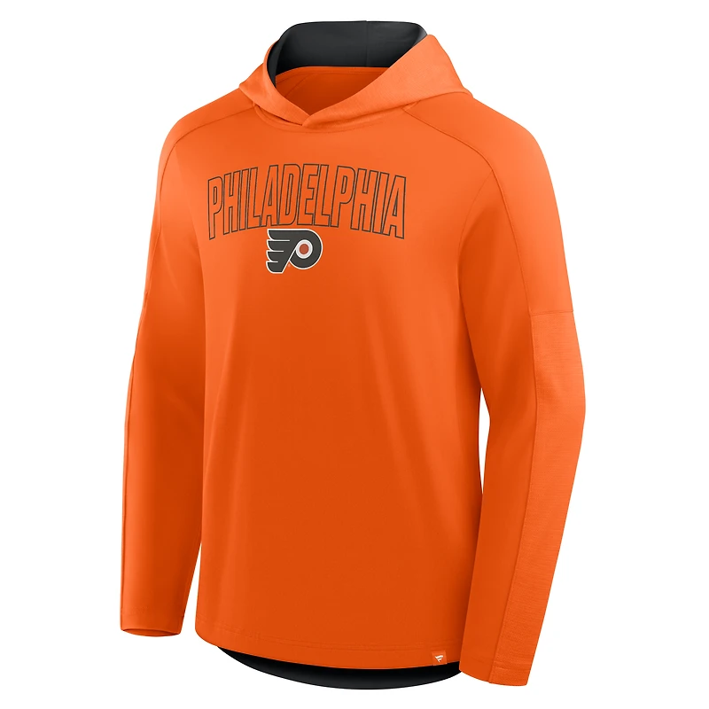 Men's Fanatics Orange Philadelphia Flyers Penalty Shot Long Sleeve Hooded T-Shirt
