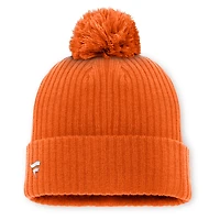 Bonnet en tricot à revers avec logo principal des Flyers de Philadelphie orange Fanatics pour hommes et pompon