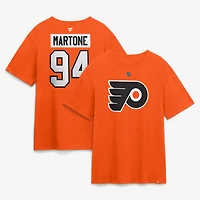 Men's Fanatics Porter Martone Orange Philadelphia Flyers Authentic Stack Name & Number T-Shirt