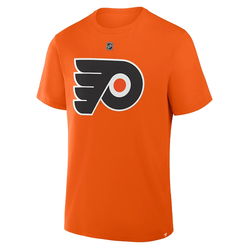 T-shirt orange authentique avec nom et numéro Stack des Flyers de Philadelphie pour hommes Fanatics Trevor Zegras