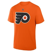 T-shirt orange authentique avec nom et numéro Stack des Flyers de Philadelphie pour hommes Fanatics Trevor Zegras