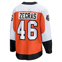 Maillot orange Trevor Zegras pour homme, équipe fanatique des Flyers de Philadelphie, domicile Breakaway