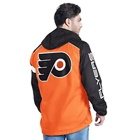 Men's G-III Sports by Carl Banks Orange/Black Philadelphia Flyers Lateral Half-Zip Hoodie Jacket