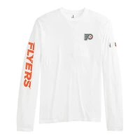 T-shirt à manches longues Adam des Flyers de Philadelphie pour hommes Johnnie-O blanc