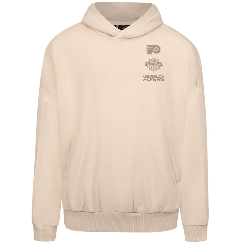 Sweat à capuche imprimé Contact Stamp des Flyers de Philadelphie pour homme la marque Levelwear Cream