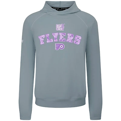 Sweat à capuche Levelwear gris pour homme, Philadelphia Flyers Hockey Fights Cancer Mandate, en mélange de trois matières
