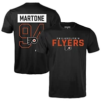 T-shirt noir Levelwear Porter Martone Philadelphia Flyers Richmond pour homme, avec nom et numéro