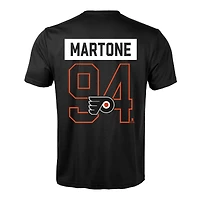 Men's Levelwear Porter Martone Black Philadelphia Flyers Richmond Name & Number T-Shirt