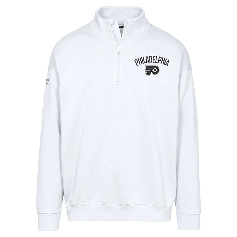 Sweat-shirt à glissière quart de tour Murray City Capsule blanc pour homme Levelwear Philadelphia Flyers