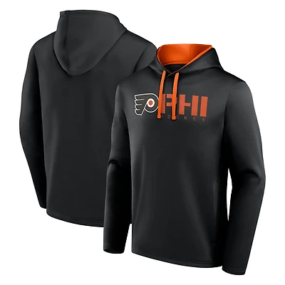 Men's Logo Athletic Black Philadelphia Flyers Head Start Pullover Hoodie