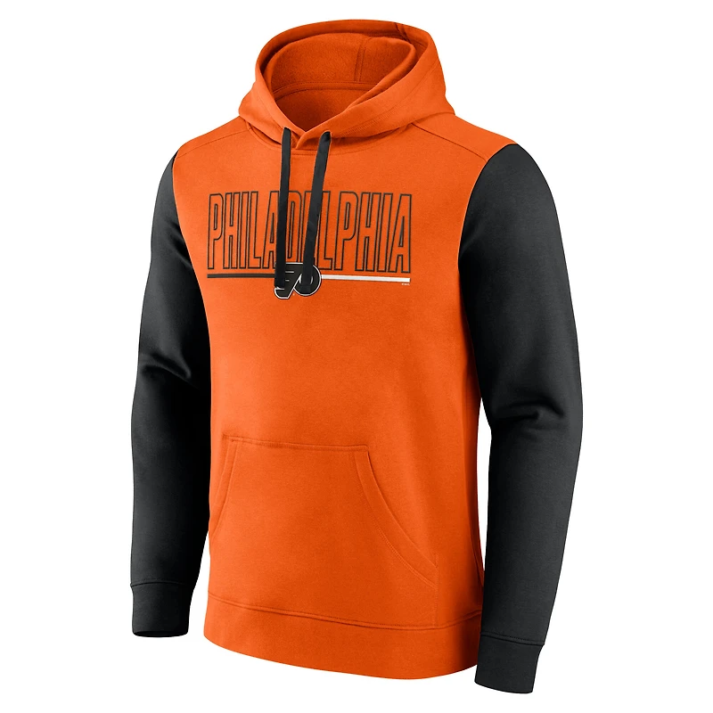 Sweat à capuche en molleton orange athlétique avec logo des Flyers de Philadelphie Deliver pour homme