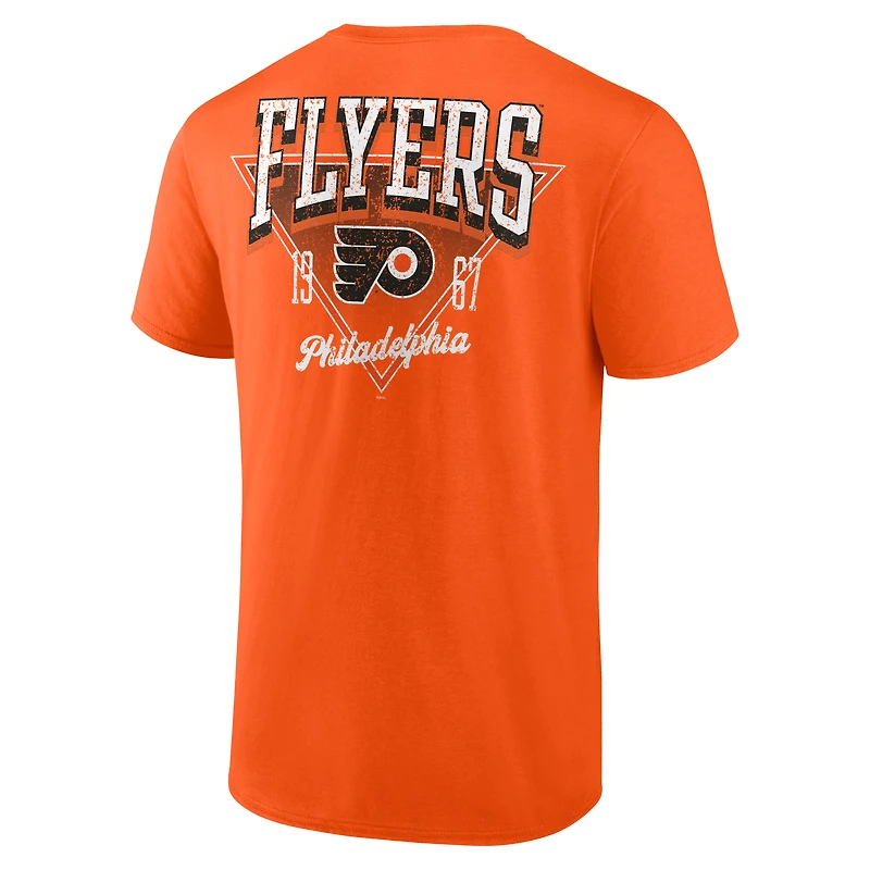 T-shirt orange athlétique avec logo des Flyers de Philadelphie « Never Over » pour homme