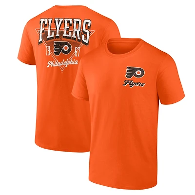 T-shirt orange athlétique avec logo des Flyers de Philadelphie « Never Over » pour homme