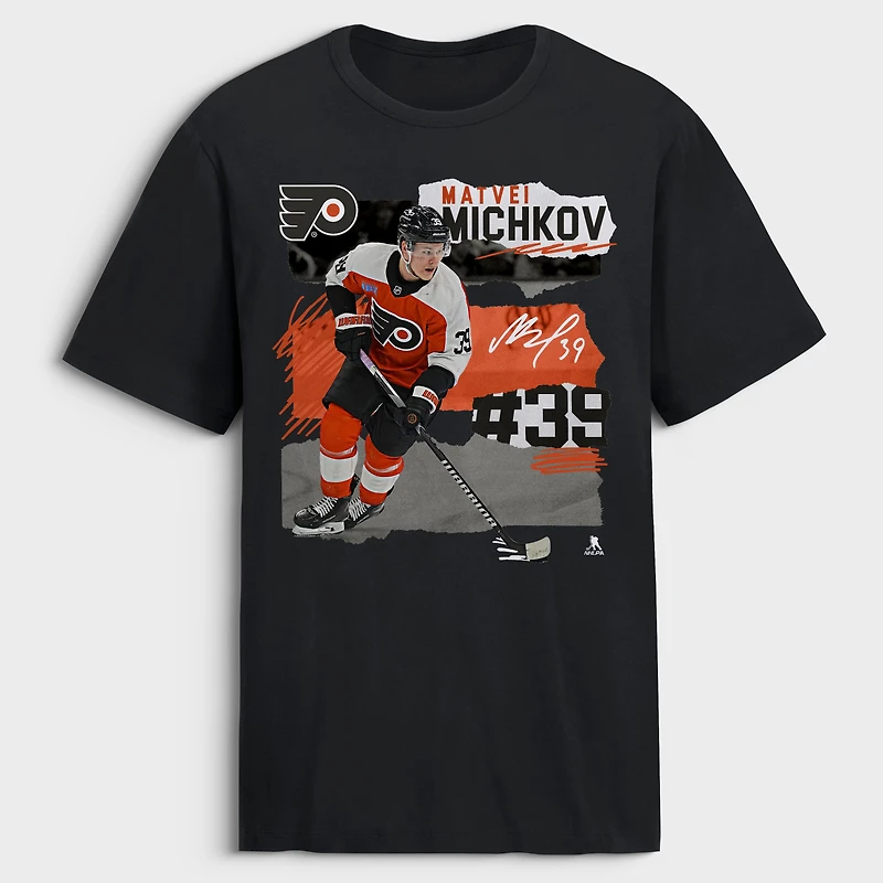 T-shirt noir Matvei Michkov Philadelphia Flyers Fresh Ice pour homme