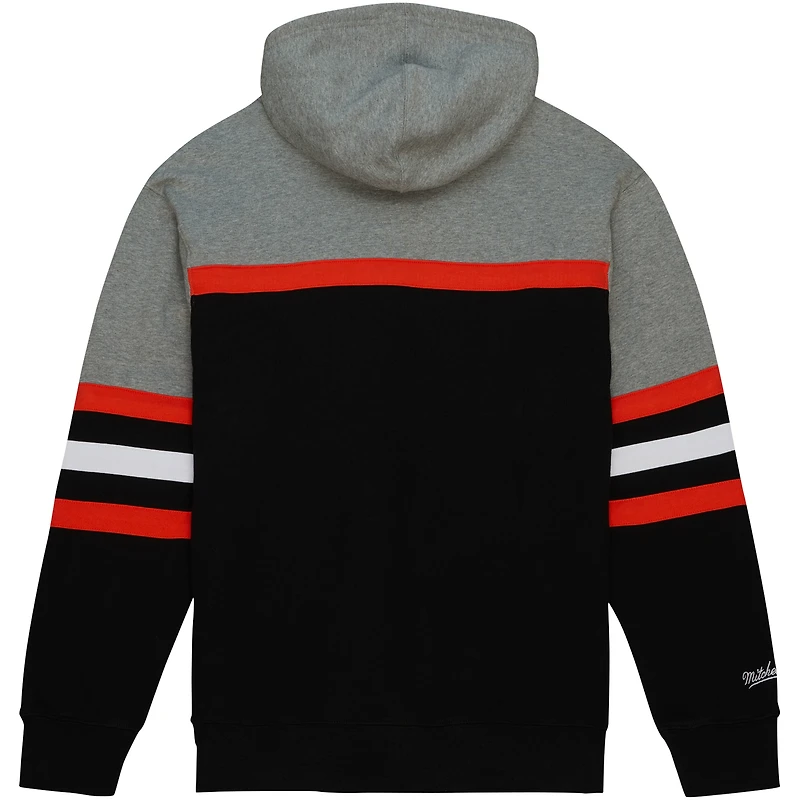 Chandail à capuchon d'entraîneur-chef des Flyers de Philadelphie noir/gris Mitchell & Ness pour hommes