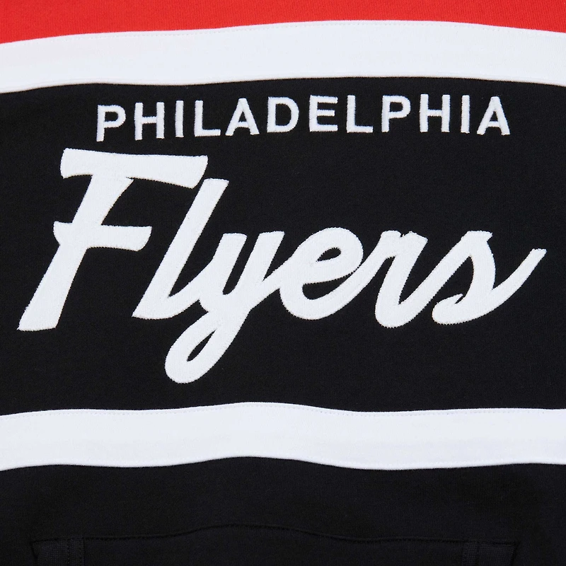 Men's Mitchell & Ness Black/Orange Philadelphia Flyers Head Coach Pullover Hoodie