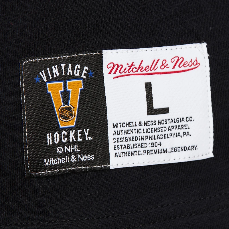 T-shirt à manches longues raglan noir/orange pour homme des Flyers de Philadelphie Mitchell & Ness