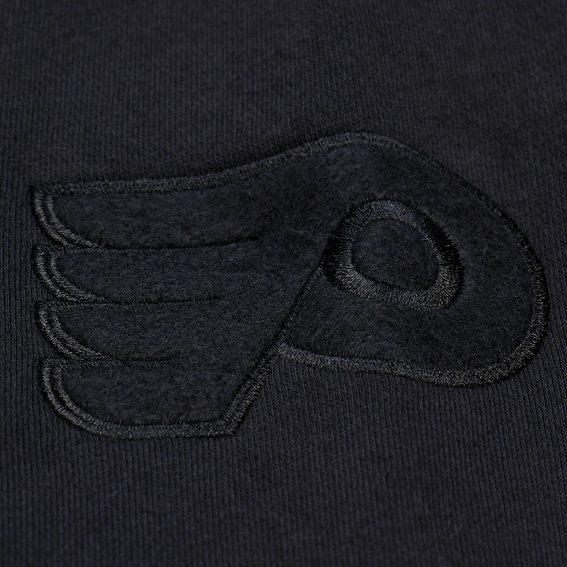 Sweat-shirt à col rond en polaire Phantom noir des Flyers de Philadelphie Mitchell & Ness pour homme