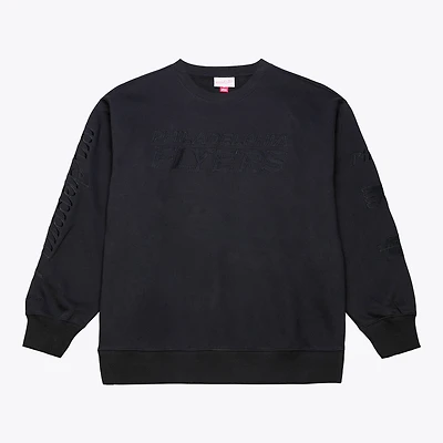Sweat-shirt à col rond en polaire Phantom noir des Flyers de Philadelphie Mitchell & Ness pour homme
