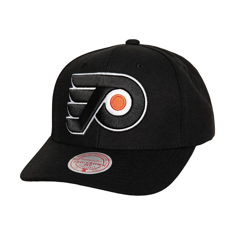 Casquette réglable noire Mitchell & Ness des Flyers de Philadelphie Team Ground Pro pour hommes