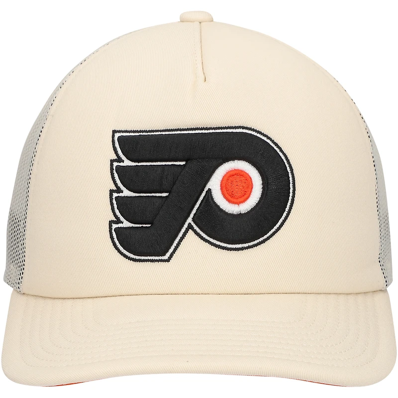 Casquette réglable en mousse crème pour hommes des Flyers de Philadelphie Mitchell & Ness