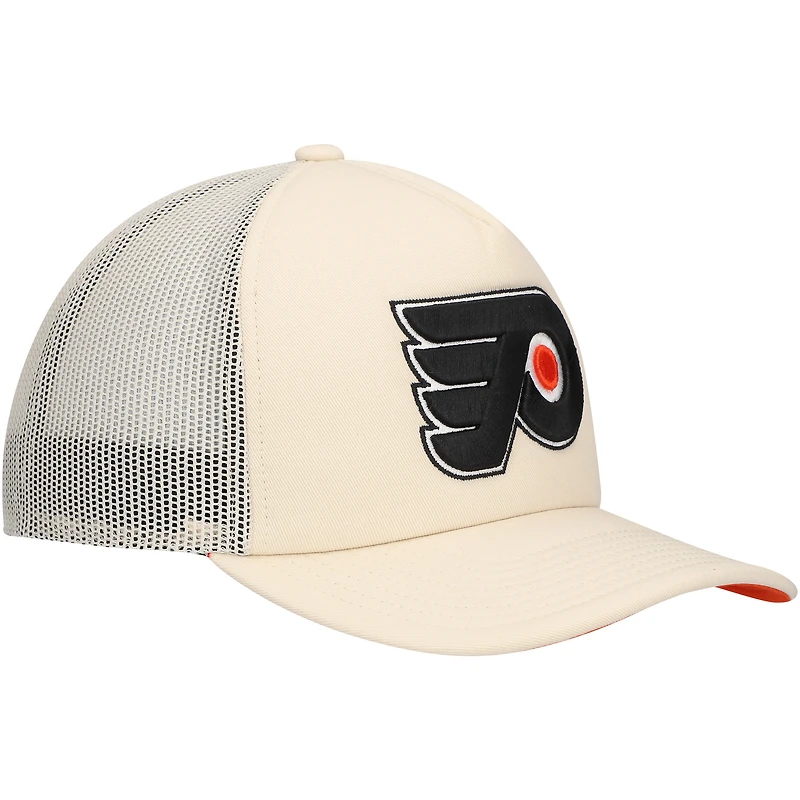 Casquette réglable en mousse crème pour hommes des Flyers de Philadelphie Mitchell & Ness