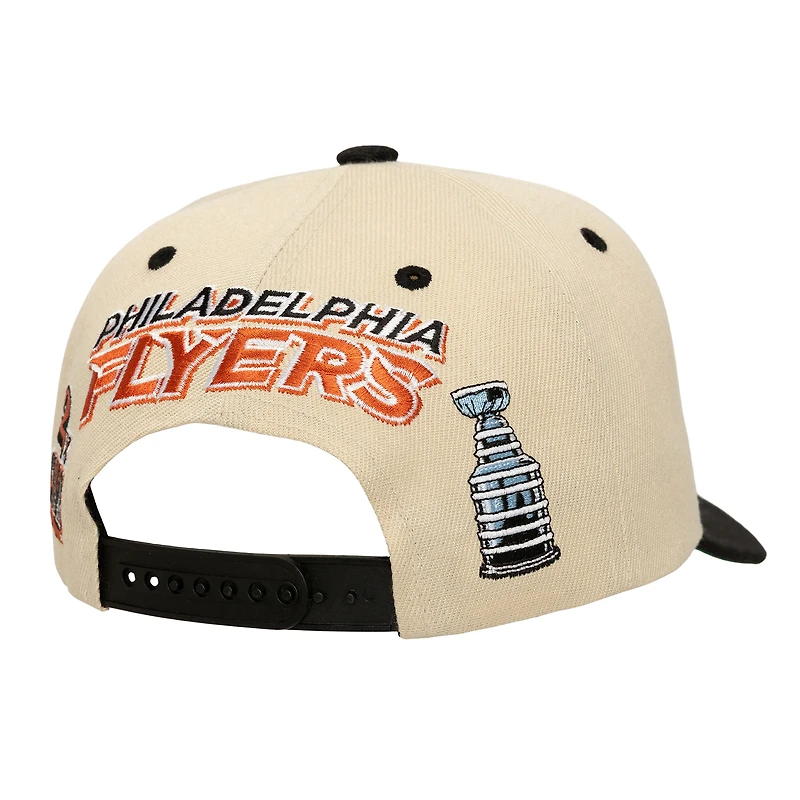 Men's Mitchell & Ness  Cream Philadelphia Flyers Soul Legacy Defined Two-Tone Pro Crown Adjustable Hat