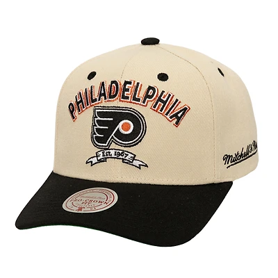 Men's Mitchell & Ness  Cream Philadelphia Flyers Soul Legacy Defined Two-Tone Pro Crown Adjustable Hat