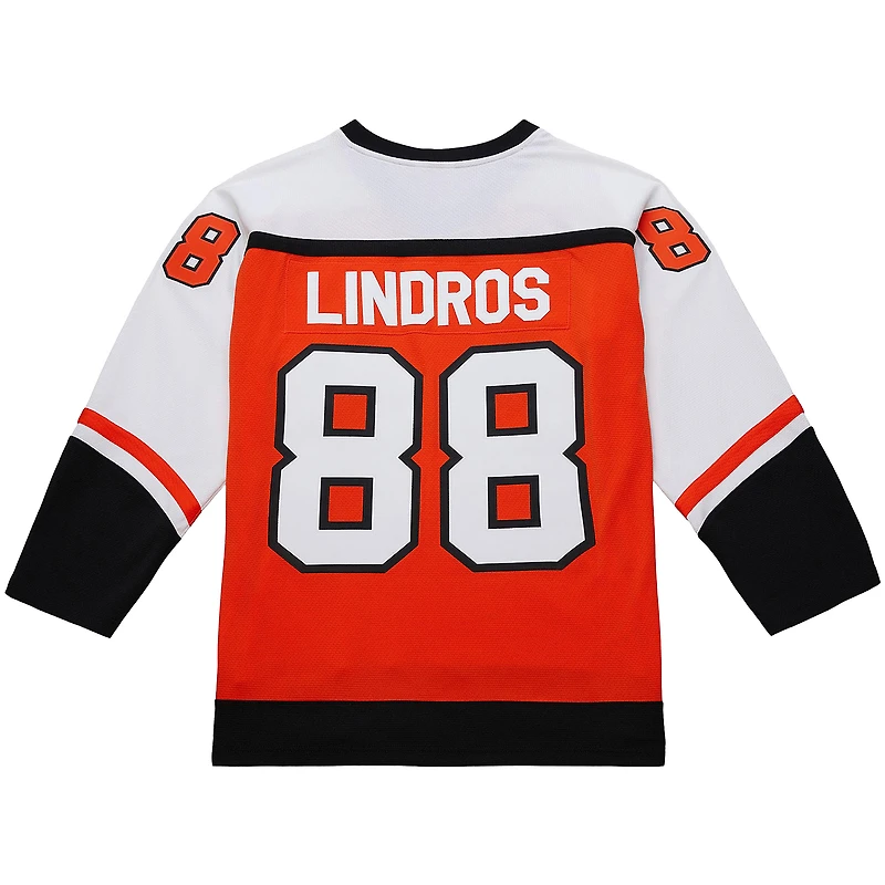 Men's Mitchell & Ness Eric Lindros Orange Philadelphia Flyers Big Tall 1996-97 Blue Line 2.0 Jersey