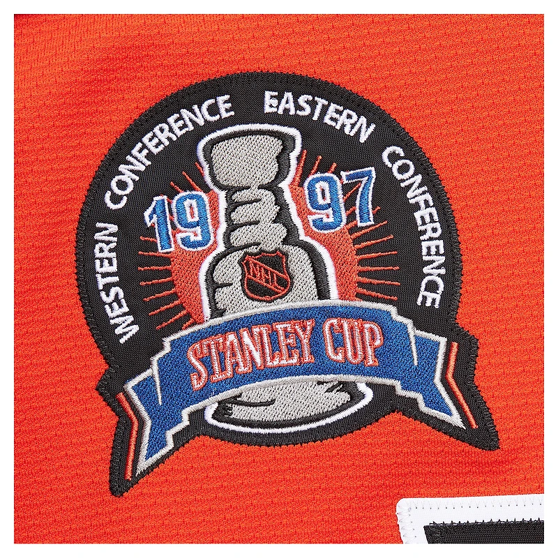 Men's Mitchell & Ness Eric Lindros Orange Philadelphia Flyers Big Tall 1996-97 Blue Line 2.0 Jersey