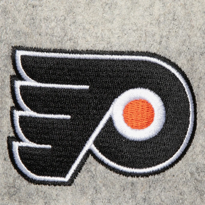 Men's Mitchell & Ness  Gray/Black Philadelphia Flyers Tailsweep 2.0 Melton Snapback Hat