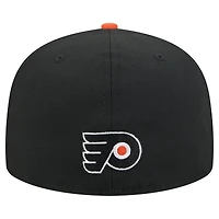 Men's New Era Black/Orange Philadelphia Flyers City Icon Stitched Overlay 59FIFTY Fitted Hat