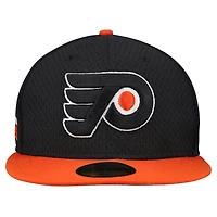 Men's New Era Black/Orange Philadelphia Flyers Mesh Crown Two-Tone 59FIFTY Fitted Hat