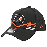 Men's New Era Black Philadelphia Flyers 39THIRTY A-Frame Perforated Flex Hat