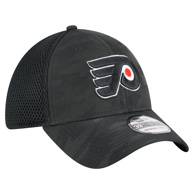 Men's New Era  Black Philadelphia Flyers Active Subtle Camo 39THIRTY Flex Hat