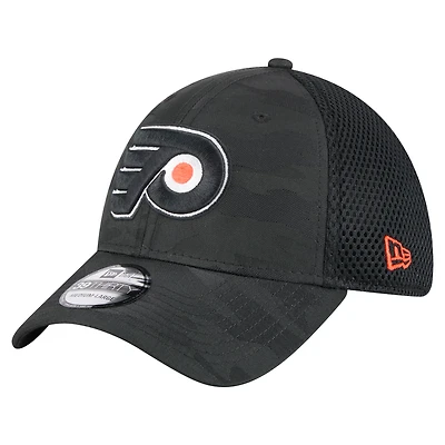 Men's New Era  Black Philadelphia Flyers Active Subtle Camo 39THIRTY Flex Hat
