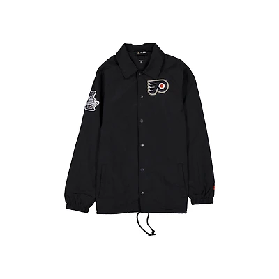 Veste New Era noire pour homme, modèle Champs des Flyers de Philadelphie, fermeture à boutons-pression.