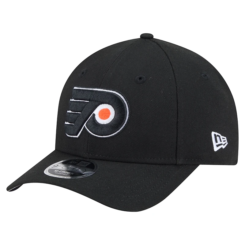 Casquette ajustable New Era noire Philadelphia Flyers COOLERA 9FORTY M-Crown pour homme