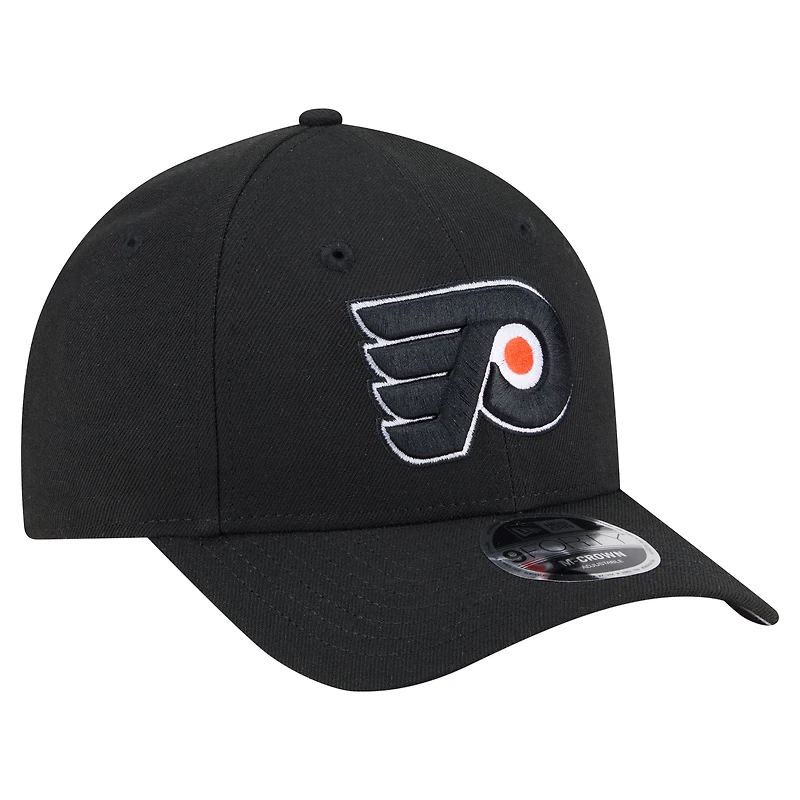 Casquette ajustable New Era noire Philadelphia Flyers COOLERA 9FORTY M-Crown pour homme
