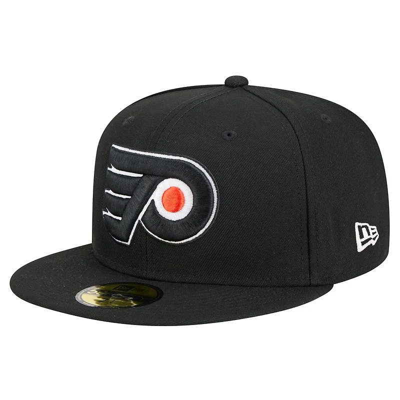 Men's New Era Black Philadelphia Flyers Core 59FIFTY Fitted Hat