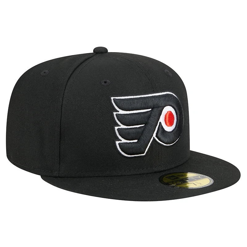 Men's New Era Black Philadelphia Flyers Core 59FIFTY Fitted Hat