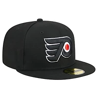 Men's New Era Black Philadelphia Flyers Core 59FIFTY Fitted Hat