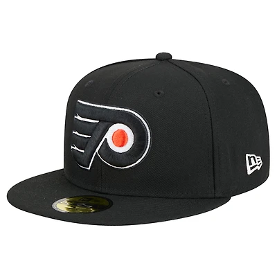Men's New Era Black Philadelphia Flyers Core 59FIFTY Fitted Hat