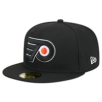 Men's New Era Black Philadelphia Flyers Core 59FIFTY Fitted Hat