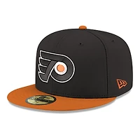 Men's New Era  Black Philadelphia Flyers Core Logo Two-Tone 59FIFTY Fitted Hat