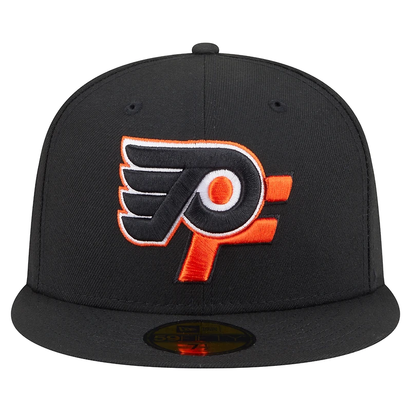 Men's New Era  Black Philadelphia Flyers Deceptor 59FIFTY Fitted Hat