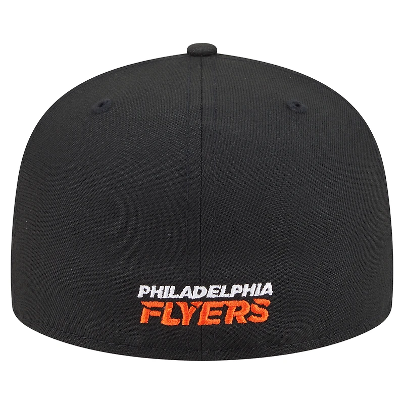 Men's New Era  Black Philadelphia Flyers Deceptor 59FIFTY Fitted Hat